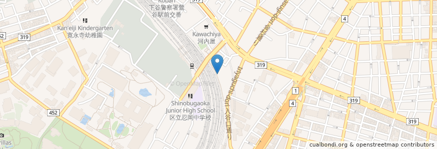 Mapa de ubicacion de 華服飾専門学校 en Japonya, 東京都, 台東区.
