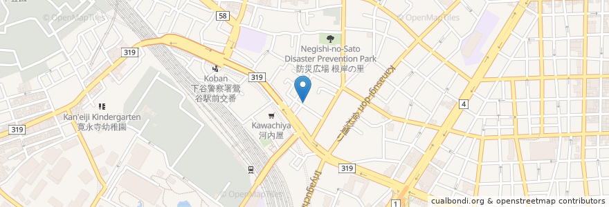 Mapa de ubicacion de 日本詩吟学院 en 日本, 東京都, 台東区.