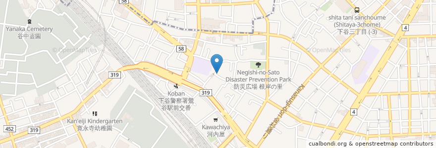 Mapa de ubicacion de かとう医院 en Jepun, 東京都, 台東区.