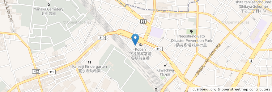 Mapa de ubicacion de クニちゃん薬局 en اليابان, 東京都, 台東区.