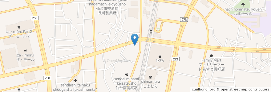 Mapa de ubicacion de 千両亭 en 日本, 宮城県, 仙台市, 太白区.