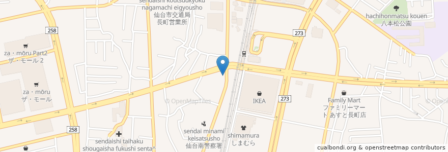 Mapa de ubicacion de いき粋 en Giappone, 宮城県, 仙台市, 太白区.