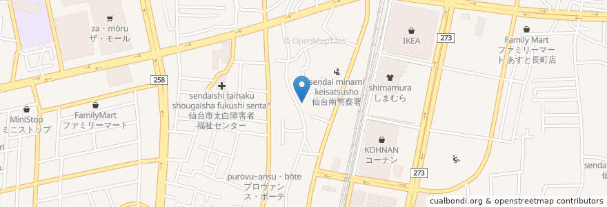 Mapa de ubicacion de 自家焙煎珈琲Suka en ژاپن, 宮城県, 仙台市, 太白区.