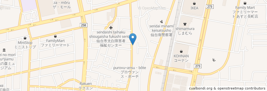Mapa de ubicacion de 味よし en Giappone, 宮城県, 仙台市, 太白区.