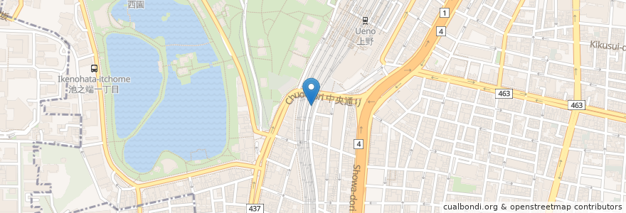 Mapa de ubicacion de クラウンエース en 일본, 도쿄도, 다이토구.