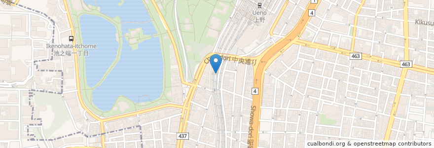 Mapa de ubicacion de 養老乃瀧 en 日本, 东京都/東京都, 台東区.
