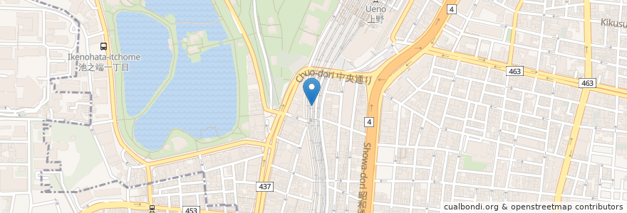 Mapa de ubicacion de 築地活鮮市場 en 일본, 도쿄도, 다이토구.