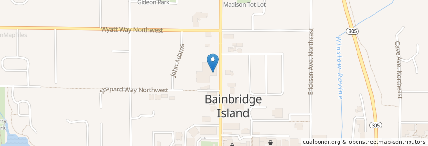 Mapa de ubicacion de Casa Rojas en 미국, 워싱턴, Kitsap County, Bainbridge Island.