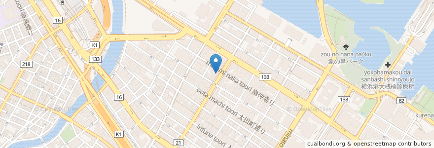 Mapa de ubicacion de アスク馬車道保育園 en 일본, 가나가와현, 요코하마시, 中区.
