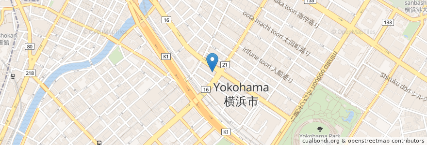 Mapa de ubicacion de 土間土間 en ژاپن, 神奈川県, 横浜市, 中区.