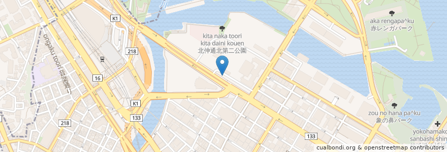 Mapa de ubicacion de baybike en Japonya, 神奈川県, 横浜市, 中区.