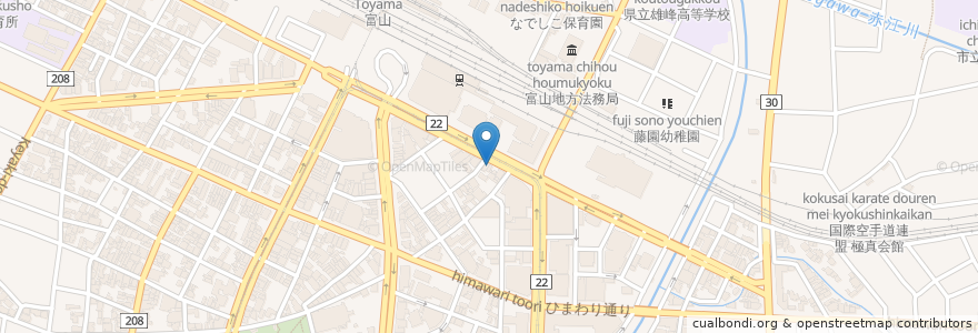 Mapa de ubicacion de 駅前ラーメン ひげ en اليابان, 富山県, 富山市.