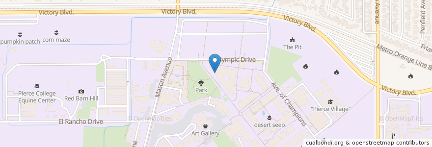Mapa de ubicacion de Pacific Dinning (Pierce College Cafeteria) en Amerika Birleşik Devletleri, Kaliforniya, Los Angeles County, Los Angeles.