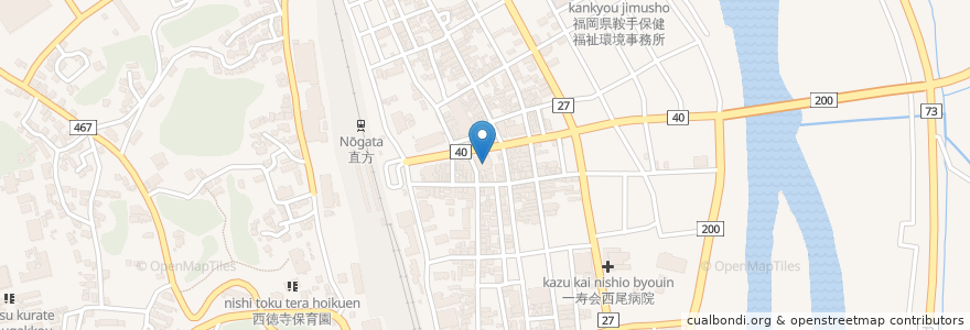Mapa de ubicacion de 圓徳寺 en ژاپن, 福岡県, 直方市.