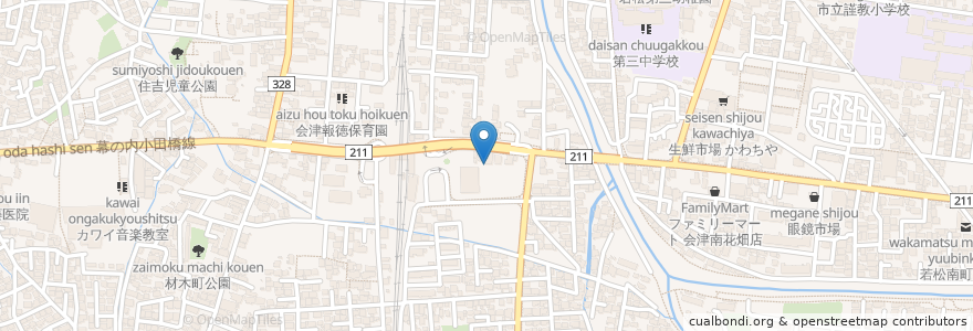 Mapa de ubicacion de リサイクルステーション en 日本, 福島県, 会津若松市.