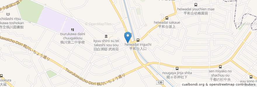Mapa de ubicacion de 町田鶴川一郵便局 en Japan, Tokyo, Machida.