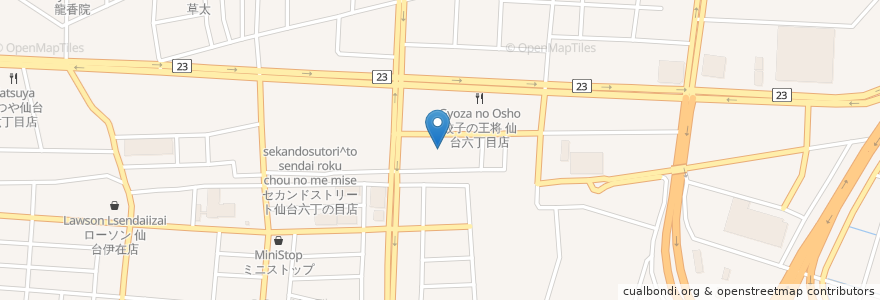 Mapa de ubicacion de 中華そば 太平楽 en 일본, 미야기현, 仙台市, 若林区.