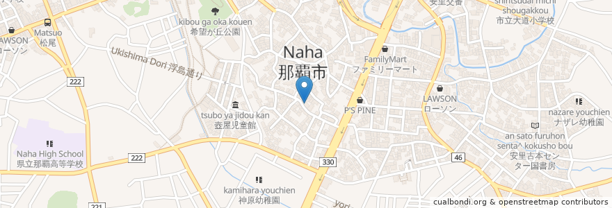 Mapa de ubicacion de うちなー茶屋 ぶくぶく en Japonya, 沖縄県, 那覇市.