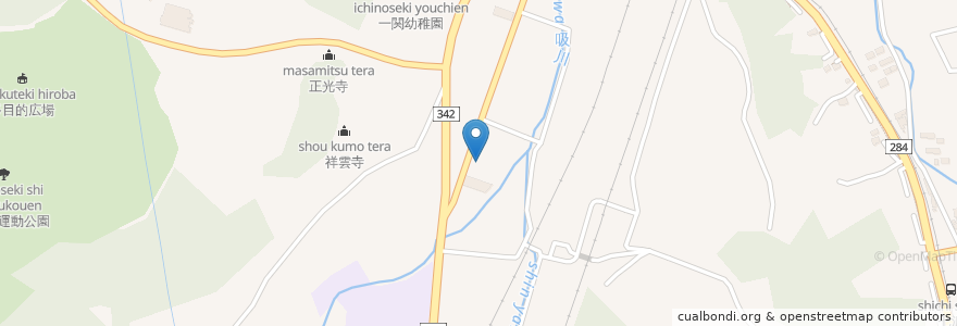 Mapa de ubicacion de 東北ヘアーモード学院 en Japonya, 岩手県, 一関市.