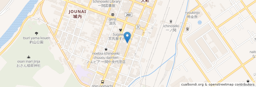 Mapa de ubicacion de 居酒屋どっと en 日本, 岩手県, 一関市.