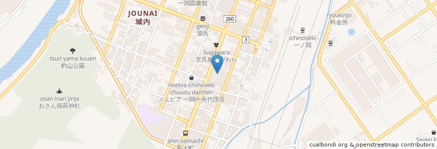 Mapa de ubicacion de スナックフォーユー en 日本, 岩手県, 一関市.