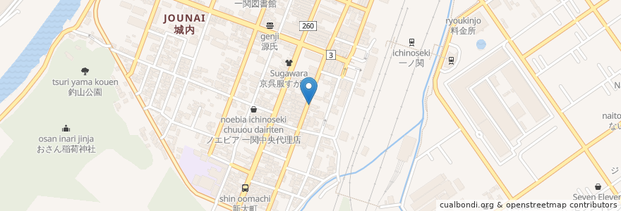 Mapa de ubicacion de 焼とり とんとん en Japón, Prefectura De Iwate, 一関市.