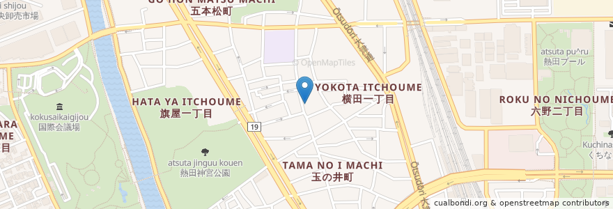 Mapa de ubicacion de 賀城園 en 日本, 愛知県, 名古屋市, 熱田区.