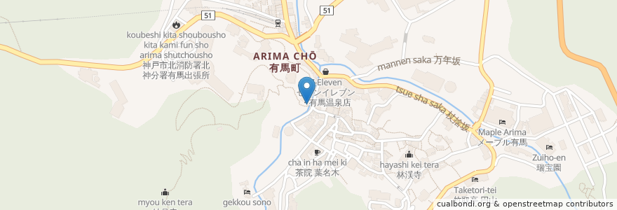 Mapa de ubicacion de Food & Drink Shareo en 日本, 兵庫県, 神戸市, 北区.
