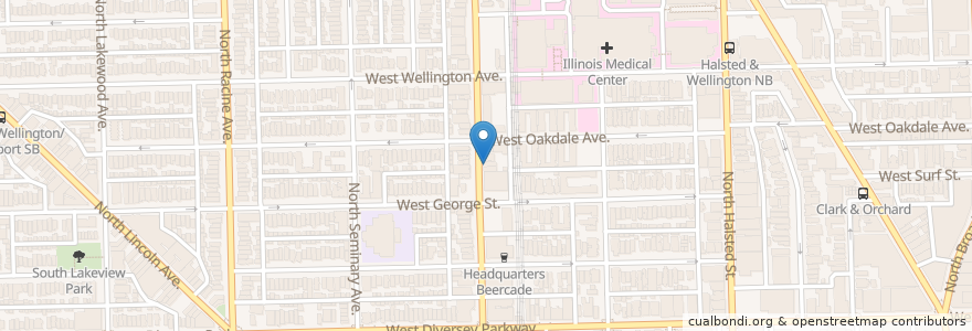 Mapa de ubicacion de Vaughan’s Pub - Lakeview en Stati Uniti D'America, Illinois, Chicago.