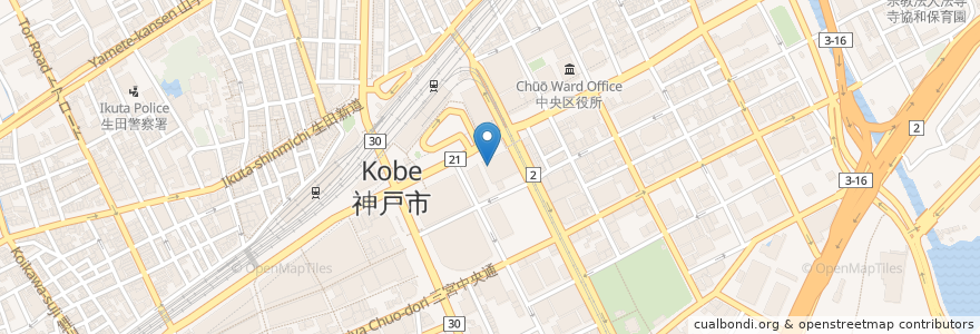 Mapa de ubicacion de ハローワークプラザ en Japon, Préfecture De Hyōgo, 神戸市, 中央区.
