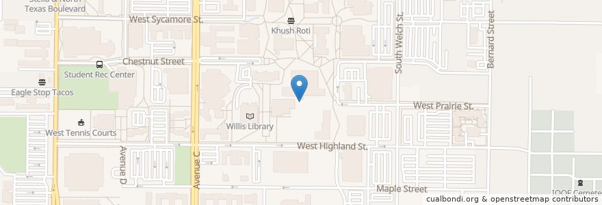 Mapa de ubicacion de Wells Fargo en Amerika Birleşik Devletleri, Teksas, Denton County, Denton.