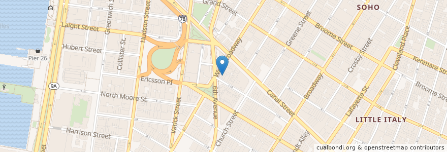 Mapa de ubicacion de Tataki en 미국, 뉴욕, New York, New York County, Manhattan, Manhattan Community Board 2.