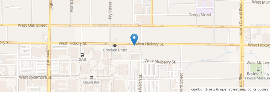 Mapa de ubicacion de Windy City Grub Hub en 미국, 텍사스, Denton County, Denton.