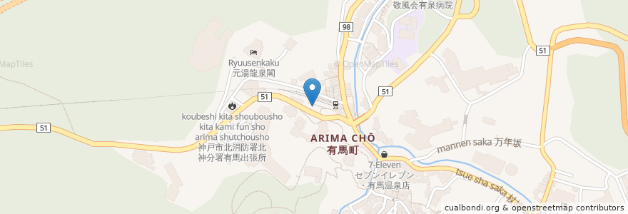 Mapa de ubicacion de スナックスリーセブン en 日本, 兵库县/兵庫縣, 神户市, 北区.