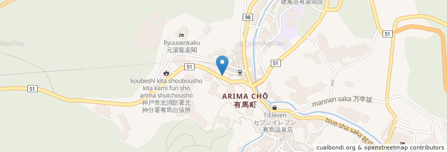 Mapa de ubicacion de グリーン歯科診療所 en Japonya, 兵庫県, 神戸市, 北区.
