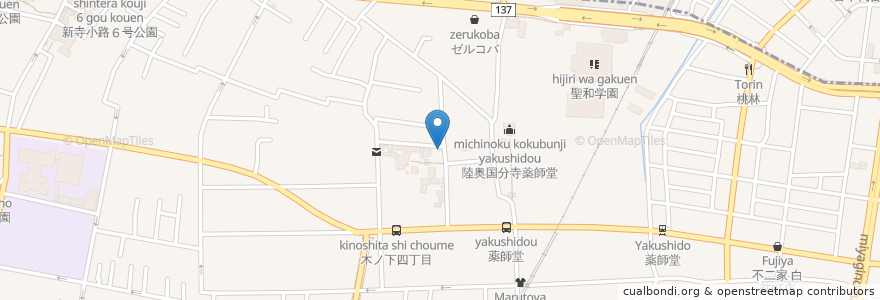 Mapa de ubicacion de 紫神社・姥神社 en Japan, Miyagi Prefecture, Sendai, Wakabayashi Ward.
