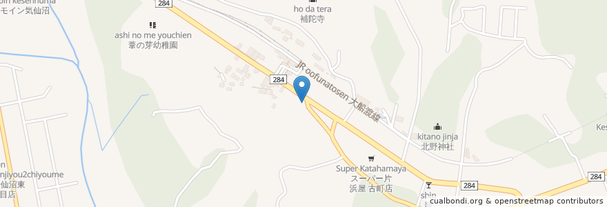 Mapa de ubicacion de 山田食堂 en Япония, Мияги, 気仙沼市.