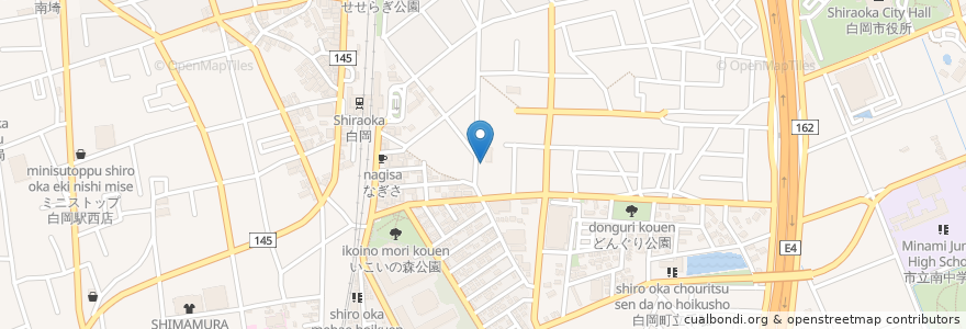 Mapa de ubicacion de クオール薬局 en Jepun, 埼玉県, 白岡市.
