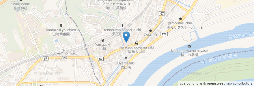 Mapa de ubicacion de 三井のリパーク 阪急大山崎駅前 en Giappone, Prefettura Di Kyoto, 乙訓郡, 大山崎町.