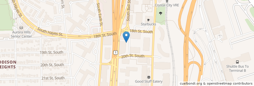 Mapa de ubicacion de Synetic Theater en Amerika Birleşik Devletleri, Virjinya, Arlington County, Arlington.