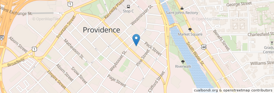 Mapa de ubicacion de G Pub en 미국, 로드아일랜드, Providence County, Providence.