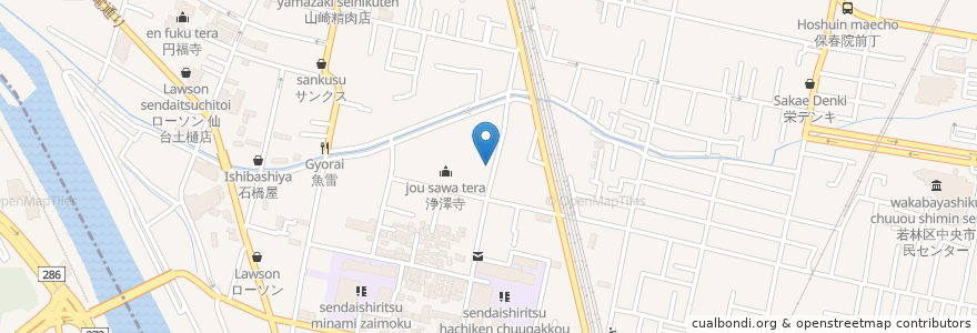 Mapa de ubicacion de 登喜和 en Япония, Мияги, 仙台市, 若林区.