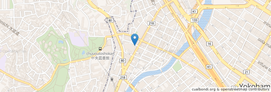 Mapa de ubicacion de 蛙之介 en Japan, Präfektur Kanagawa, Yokohama, 中区, 西区.