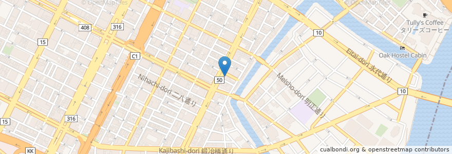 Mapa de ubicacion de ジョナサン en Giappone, Tokyo, 中央区.