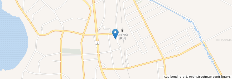 Mapa de ubicacion de くにまつ en 일본, 아키타현, にかほ市.
