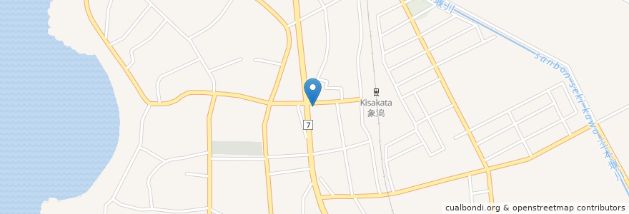 Mapa de ubicacion de ちや食堂 en 日本, 秋田県, 仁賀保市.
