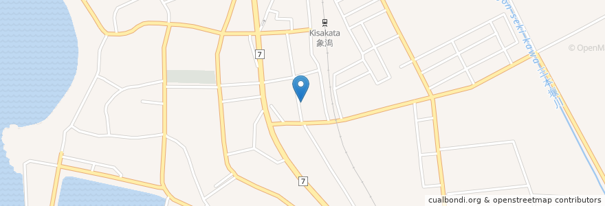 Mapa de ubicacion de 呑食処てまり en Jepun, 秋田県, にかほ市.