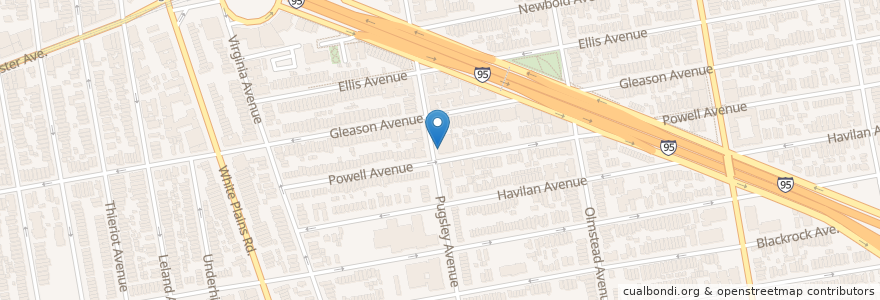 Mapa de ubicacion de Pancho's en ایالات متحده آمریکا, New York, نیویورک, Bronx County, The Bronx.