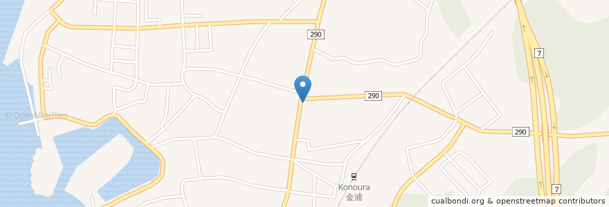 Mapa de ubicacion de 秋田銀行 金浦支店 en 일본, 아키타현, にかほ市.