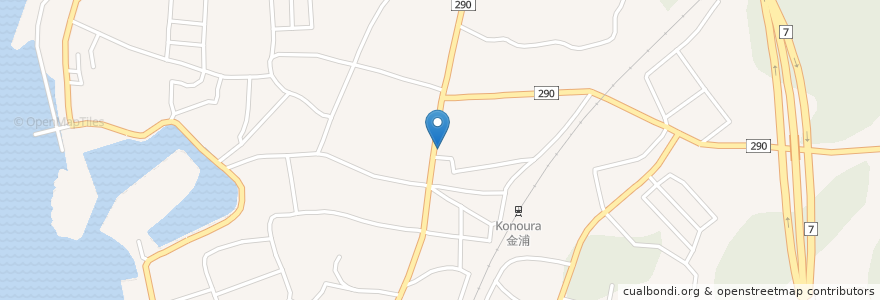 Mapa de ubicacion de 焼鳥カネトミ en 日本, 秋田県, にかほ市.